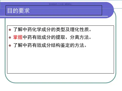 中药化学成分提取分离技术