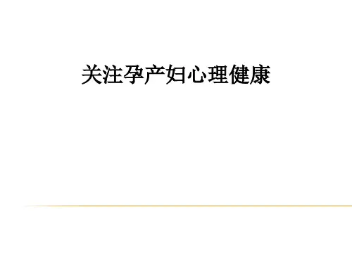关注孕产妇心理健康ppt课件