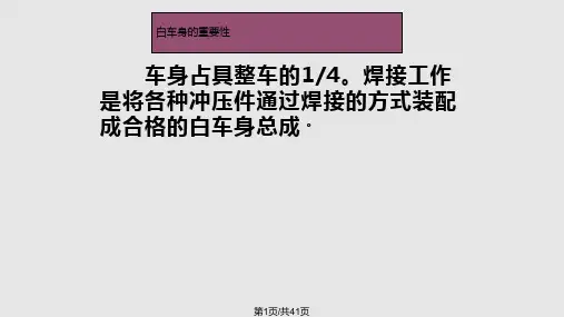 现代汽车白车身焊接工艺详解PPT课件
