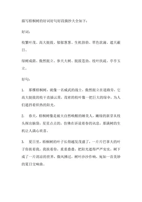 描写梧桐的好词好句好段