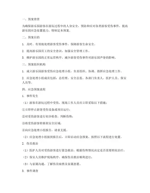 游乐园游客受伤应急预案