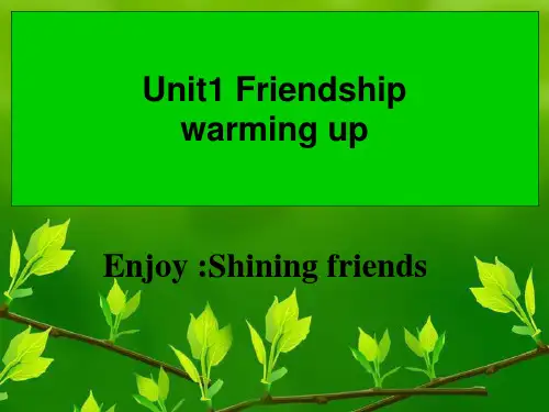 人教版高中英语 必修一 Unit 1 Friendship Warming up(共33张PPT)