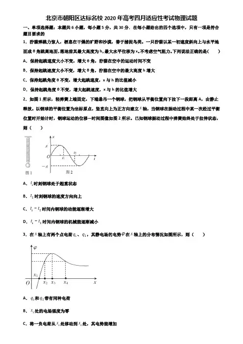 北京市朝阳区达标名校2020年高考四月适应性考试物理试题含解析
