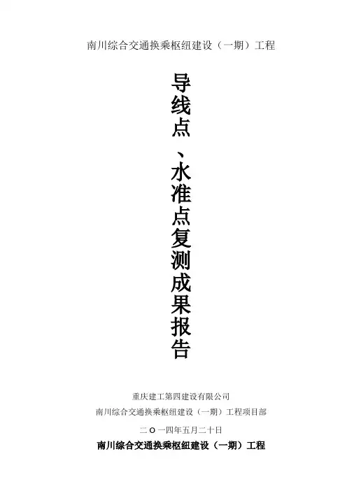 导线点水准点复测报告