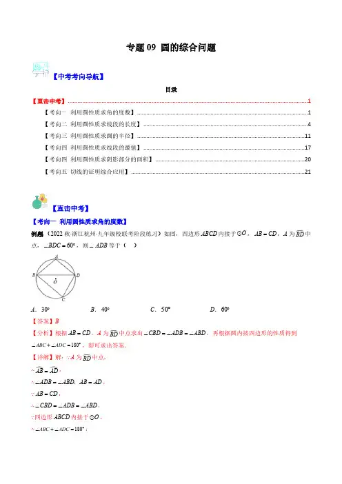 专题09 圆的综合问题(重点突围)(解析版)