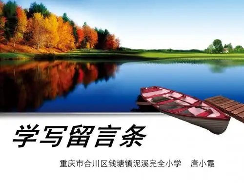 学写留言条(省一等奖)