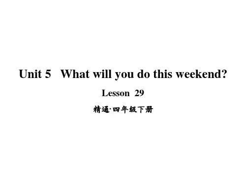 人教精通版四年级英语下册Unit 5 Lesson 29课件