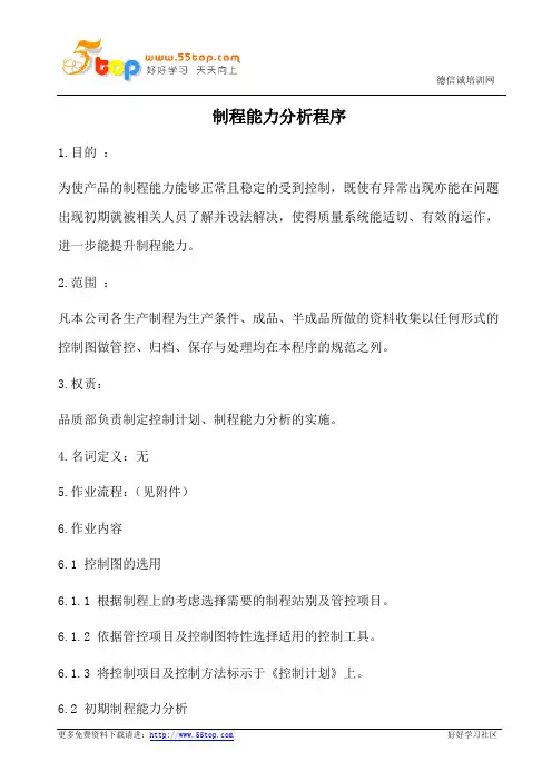 制程能力分析程序(含表格)