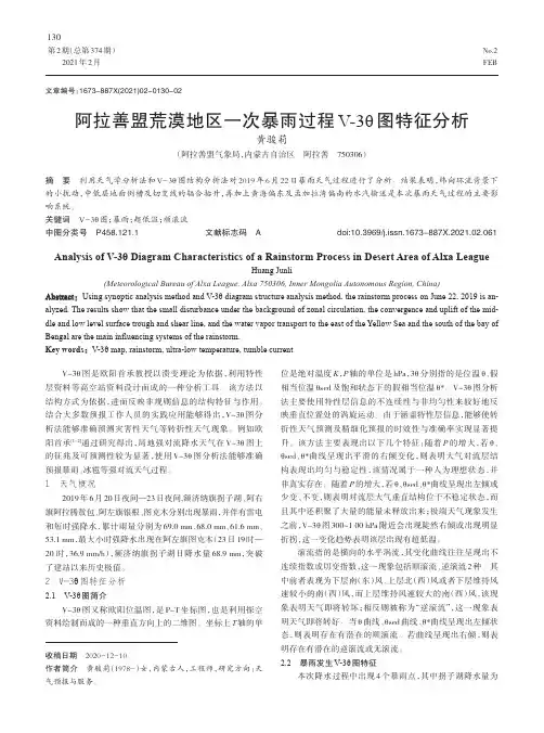 阿拉善盟荒漠地区一次暴雨过程V-3θ 图特征分析