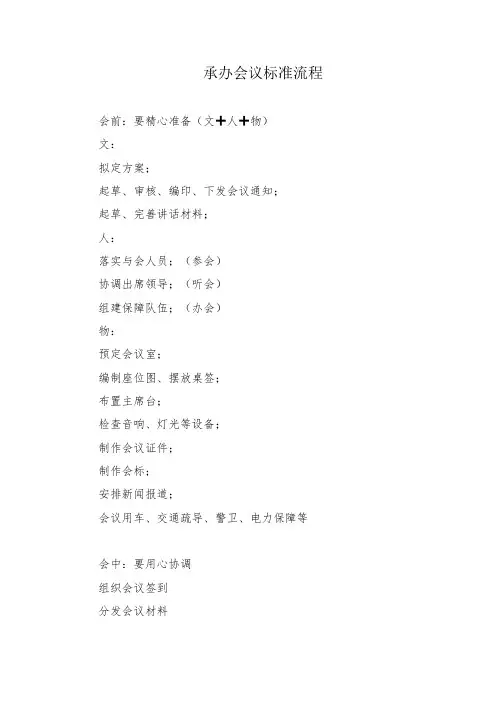 承办会议标准流程