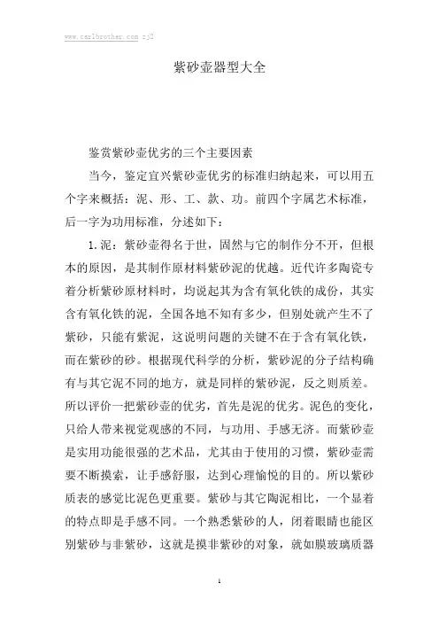 紫砂壶器型大全