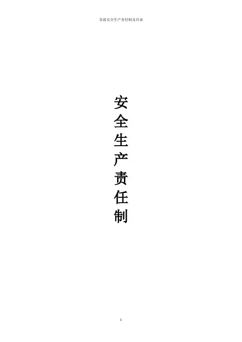 各级安全生产责任制及目录