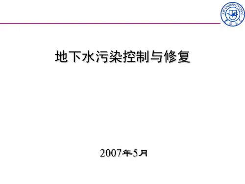 地下水污染的控制与修复