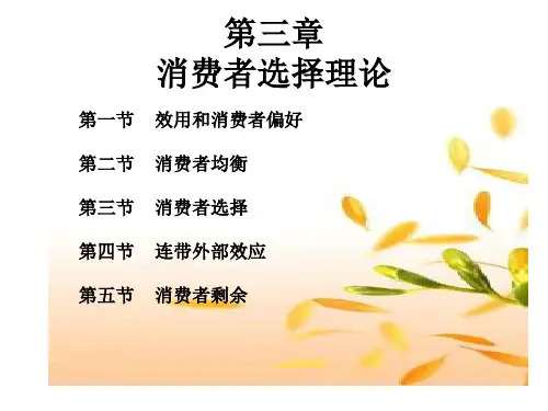 微观经济学上课教义第三章消费者选择理论