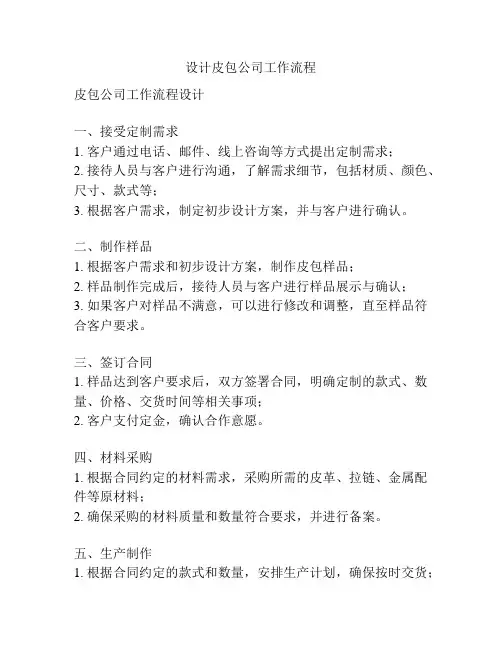 设计皮包公司工作流程