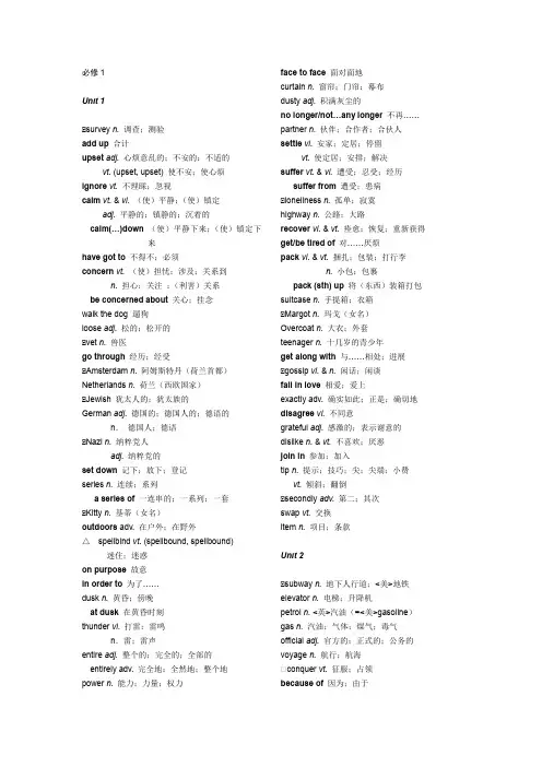 (完整word版)人教版高中英语必修1-5单词表