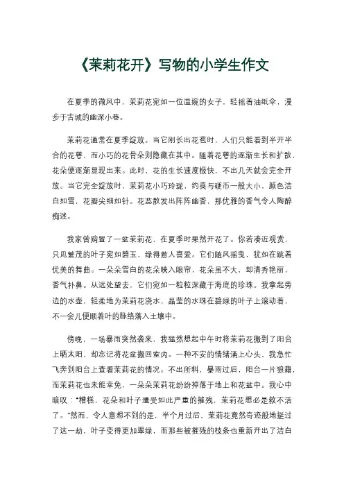 《茉莉花开》写物的小学生作文