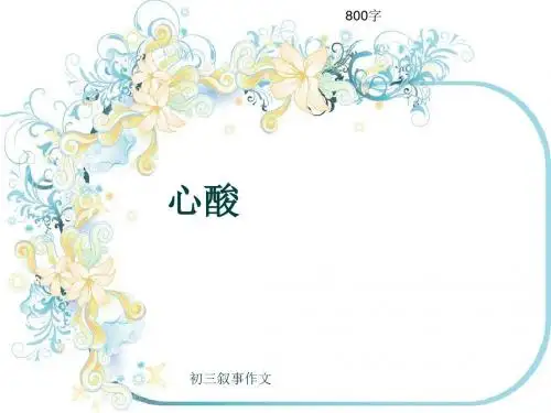 初三叙事作文《心酸》800字(共10页PPT)