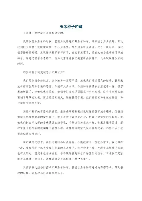 玉米种子贮藏