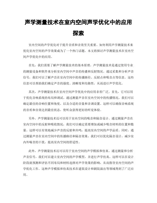 声学测量技术在室内空间声学优化中的应用探索
