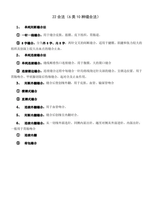 外科各种缝合图解