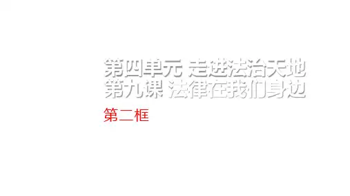 2020部编版七年级道德与法治下册 第九课  法律在我们身边 第2课时 法律保障生活