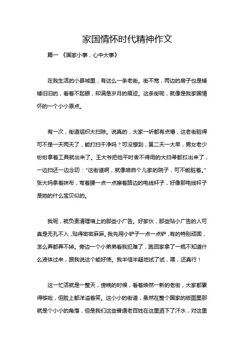 家国情怀时代精神作文