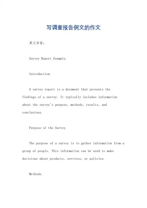 写调查报告例文的作文