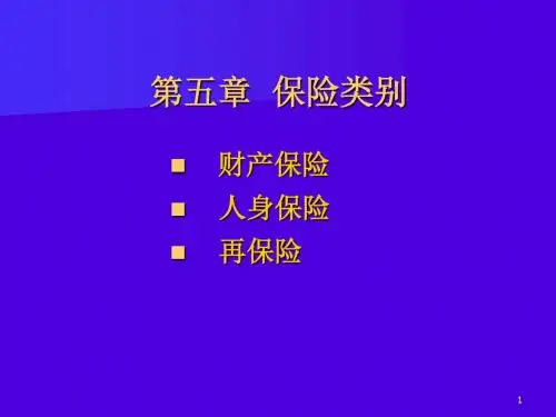 大学保险学经典授课课件第五章保险类别