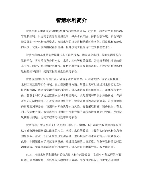 智慧水利简介
