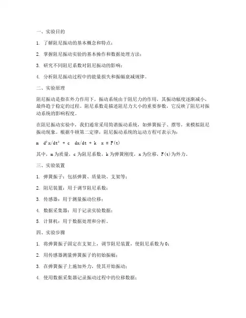 阻尼震动实验报告