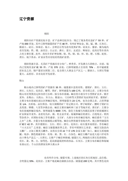 辽宁资源