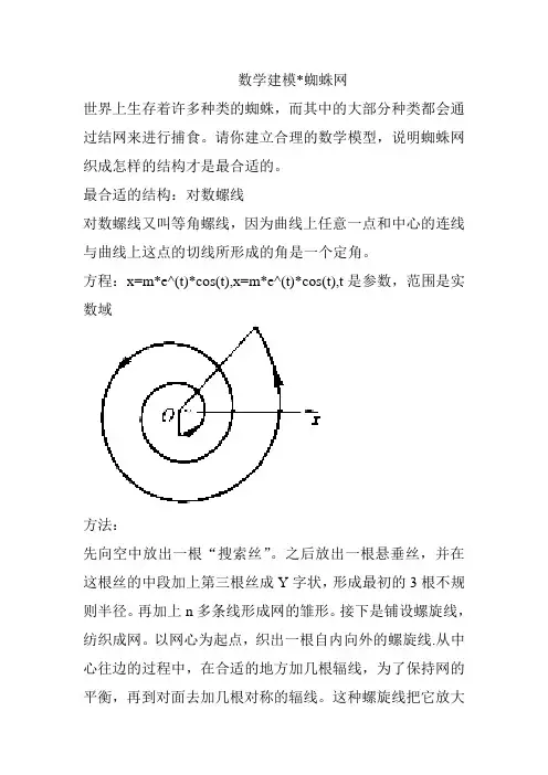 数学建模-蜘蛛网