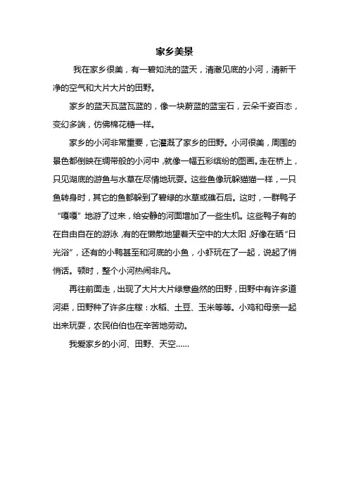 四年级作文：家乡美景作文400字