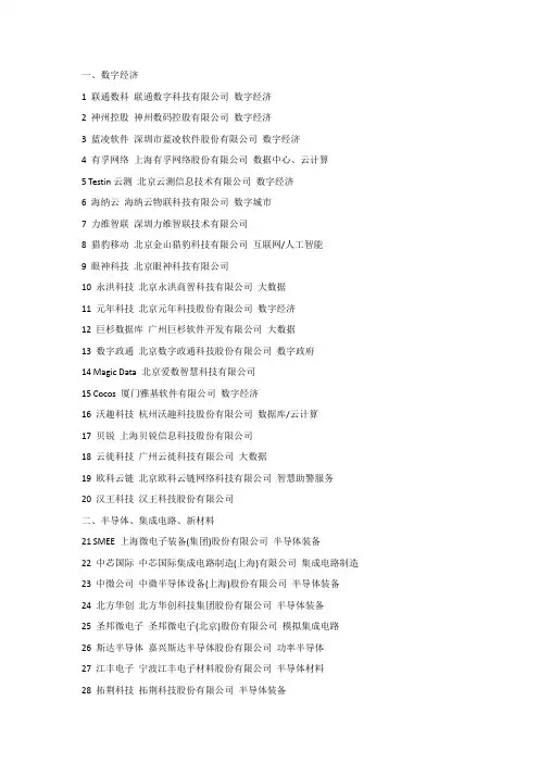 中国科技公司排名