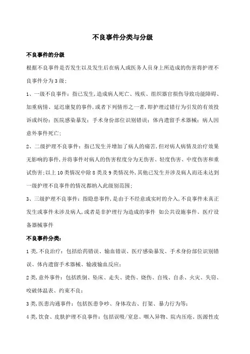 不良事件分类与分级