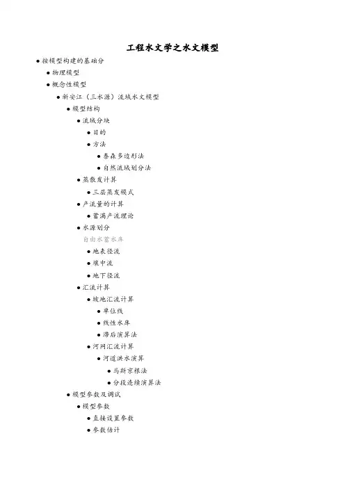 工程水文学之水文模型