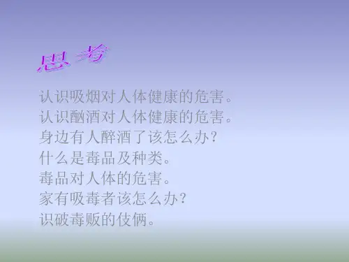 苏科版生物八年级下册25.3《远离烟酒 拒绝毒品》课件4 (共30张PPT)