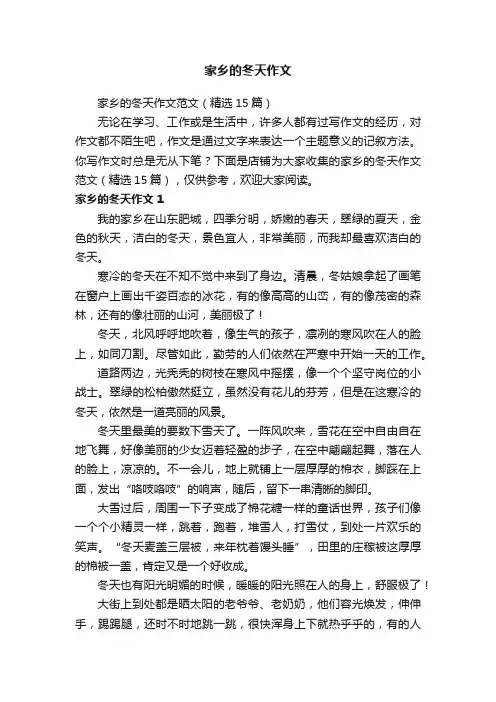 家乡的冬天作文