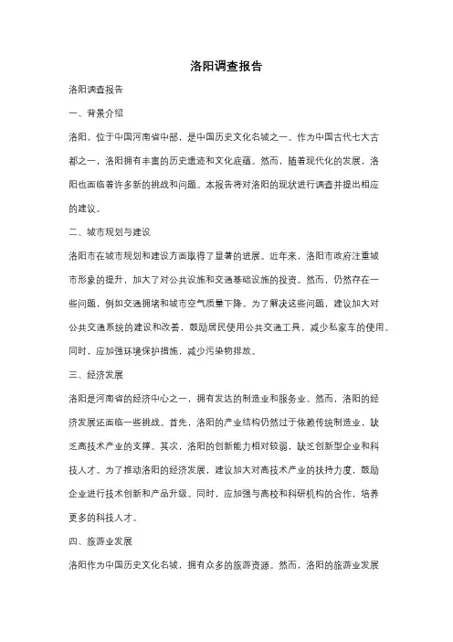 洛阳调查报告