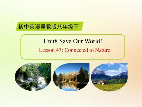 (冀教版)八年级英语下册同步课件：Unit8 Save Our Wor