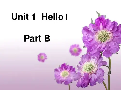 三年级上册英语课件-Unit 1 Hello Part B 3∣闽教版共15张PPT