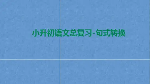 小升初语文总复习-句式转换