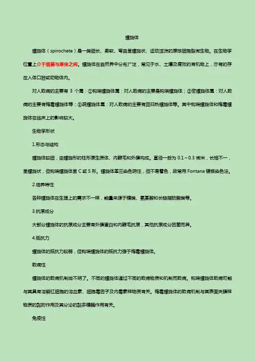 螺旋体详细介绍
