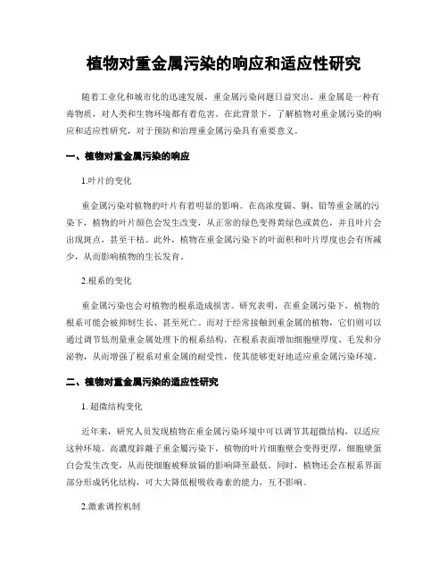 植物对重金属污染的响应和适应性研究