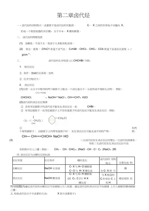 高中化学：第二章卤代烃知识点()