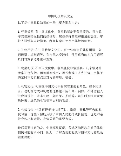 中国礼仪知识大全