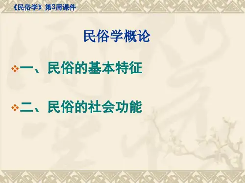 民俗概论(特征及社会功能)