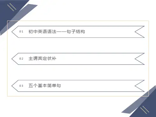 英语句子结构-主谓宾定状补及五个简单句
