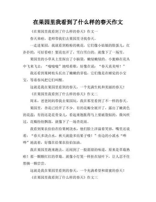 在果园里我看到了什么样的春天作文